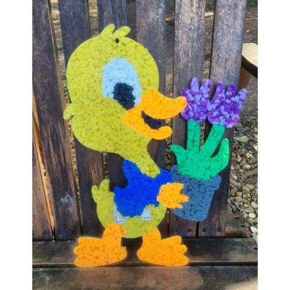 Vintage Easter Duck Spring Melted Plastic Popcorn Decor - Picture 3 of 3